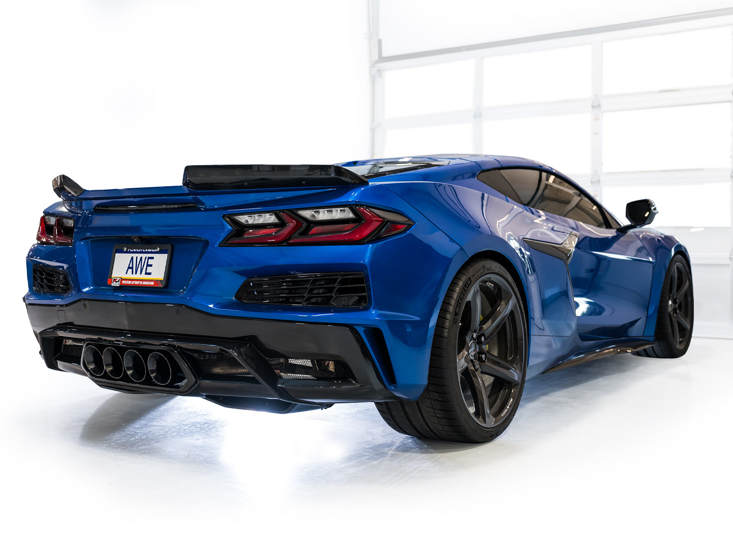 AWE SwitchPath Exhaust for C8 Corvette Z06 - Diamond Black Tips - Mounted