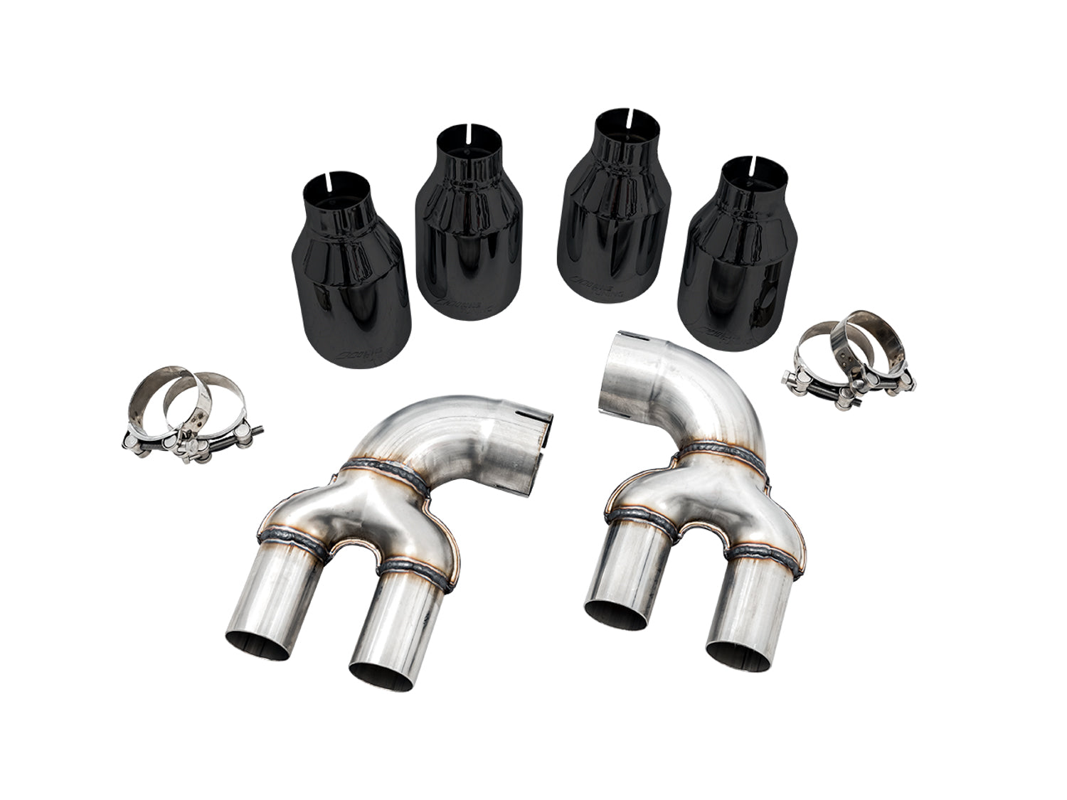 AWE OE-to-Quad Tip Conversion Kit for G2X M340i / M440i - Diamond Black Tips - Primary