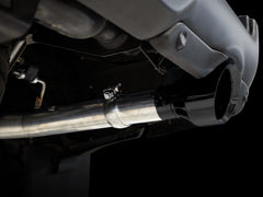 AWE 0FG Dual Rear Exit Catback for 5th Gen RAM 1500 5.7L (with bumper cutouts) - Diamond Black Tips - Mounted