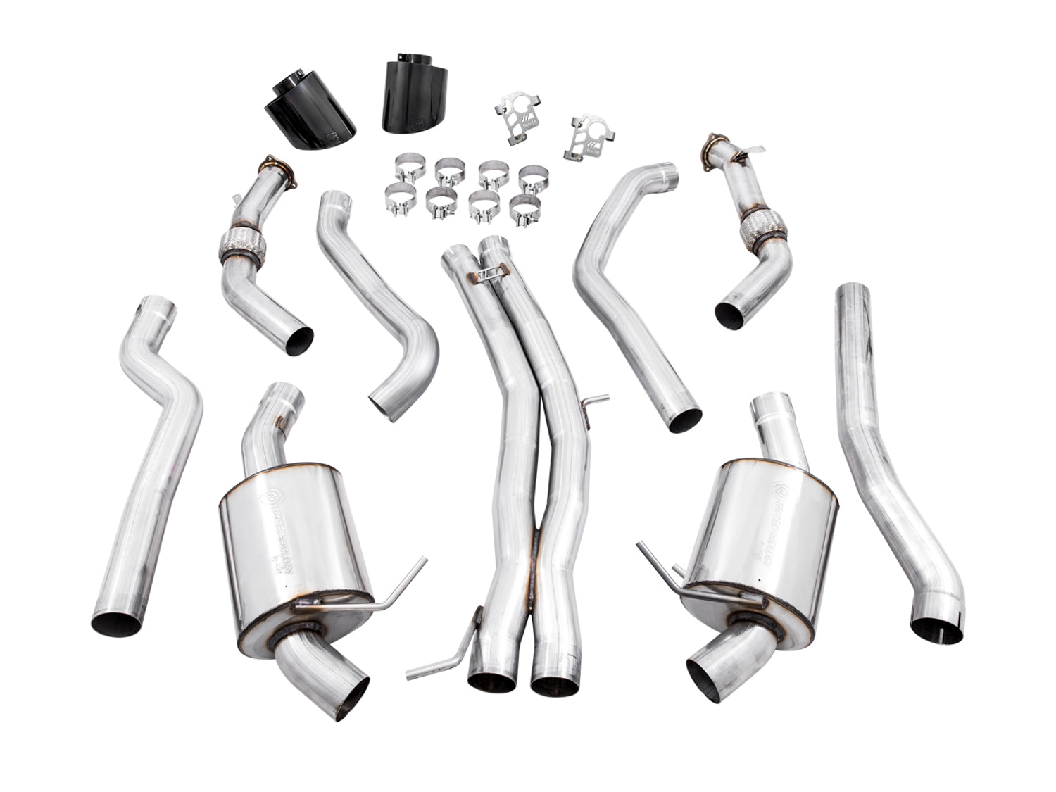 AWE Touring Edition Exhaust for Audi B9.5 RS 5 Coupe - Diamond Black RS-style Tips - out of package
