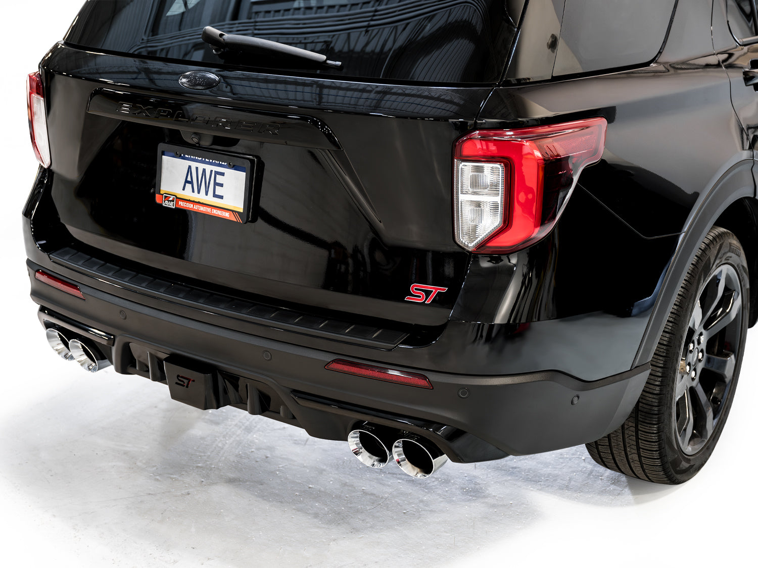 AWE Touring Edition Exhaust for Ford Explorer ST - Chrome Silver Tips - Mounted