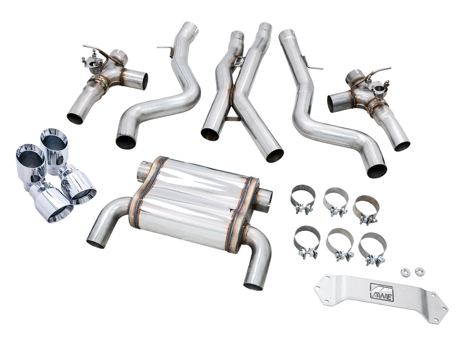 AWE SwitchPath™ Catback Exhaust for BMW F8X M3/M4 - Chrome Silver - out of package