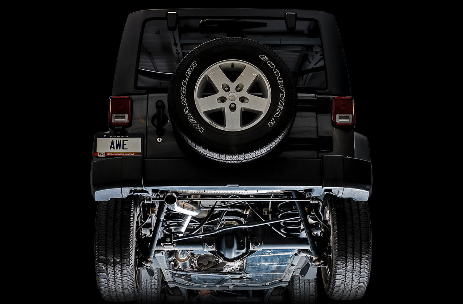 AWE Trail Edition Catback Exhaust for Jeep JT 3.6L - Mounted