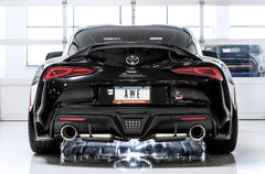 AWE Non-Resonated Touring Edition Exhaust for A90 Supra - 5" Diamond Black Tips - Mounted