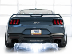 AWE Track Edition Exhaust for S650 Ford Mustang GT Fastback - Quad Diamond Black Tips - Mounted