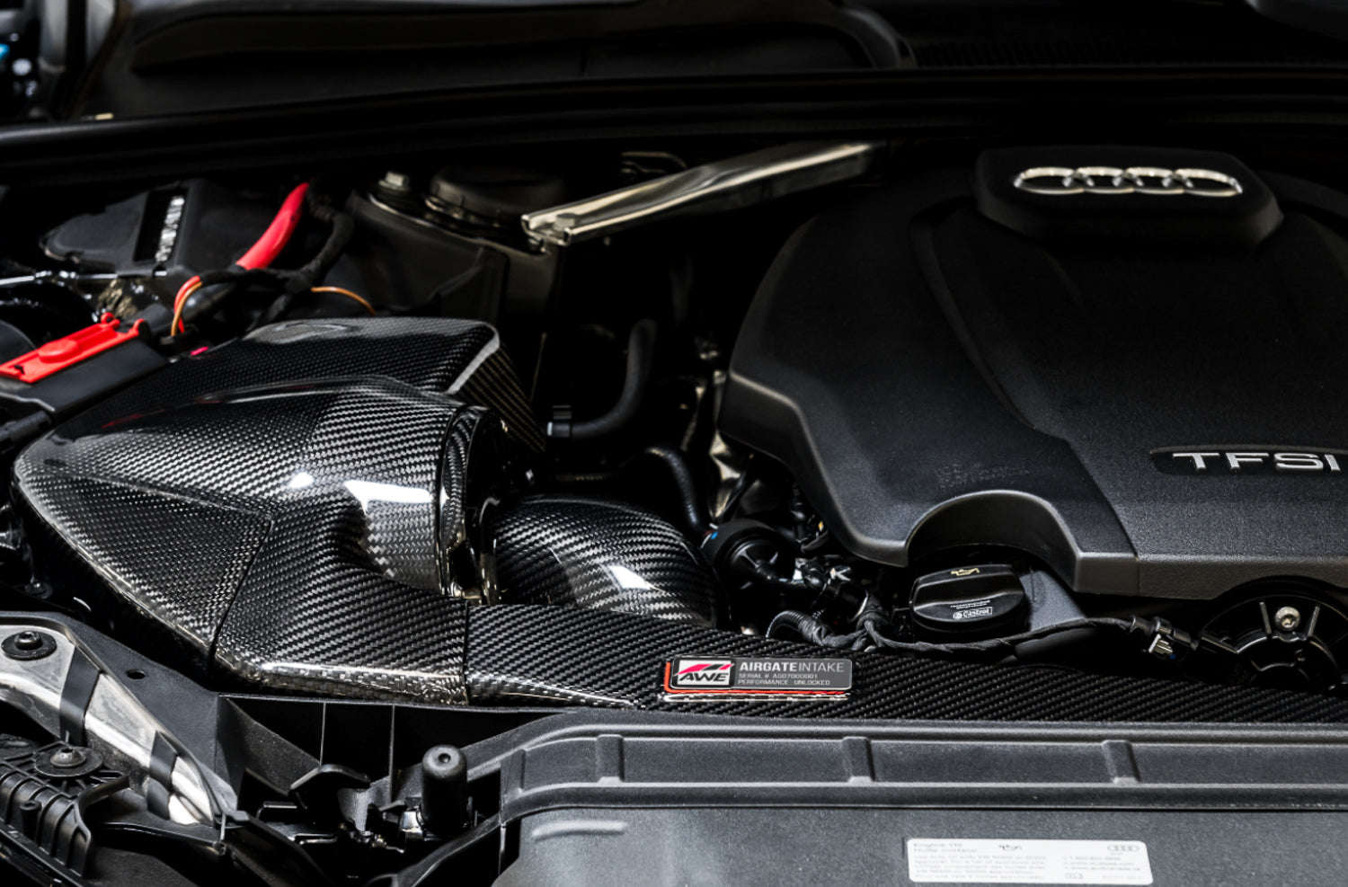 AWE AirGate™ Carbon Fiber Intake for Audi B9 A4 / A5 2.0T - With Lid - out of package
