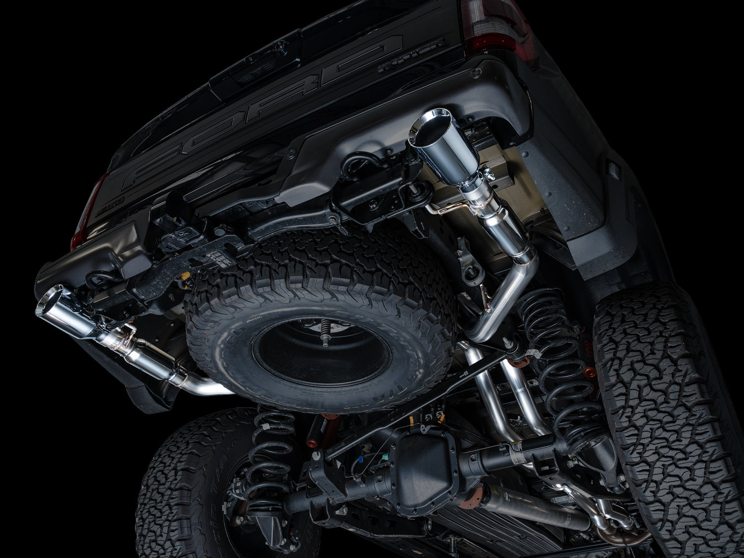 AWE SwitchPath™ Exhaust for Gen 3 Raptor - Chrome Silver Tips - Mounted