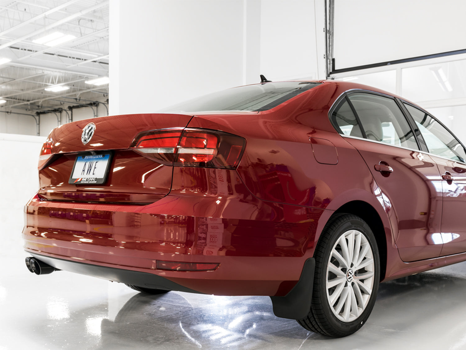 AWE Track Edition Exhaust for MK6 Jetta 1.4T - Diamond Black Tips - Mounted