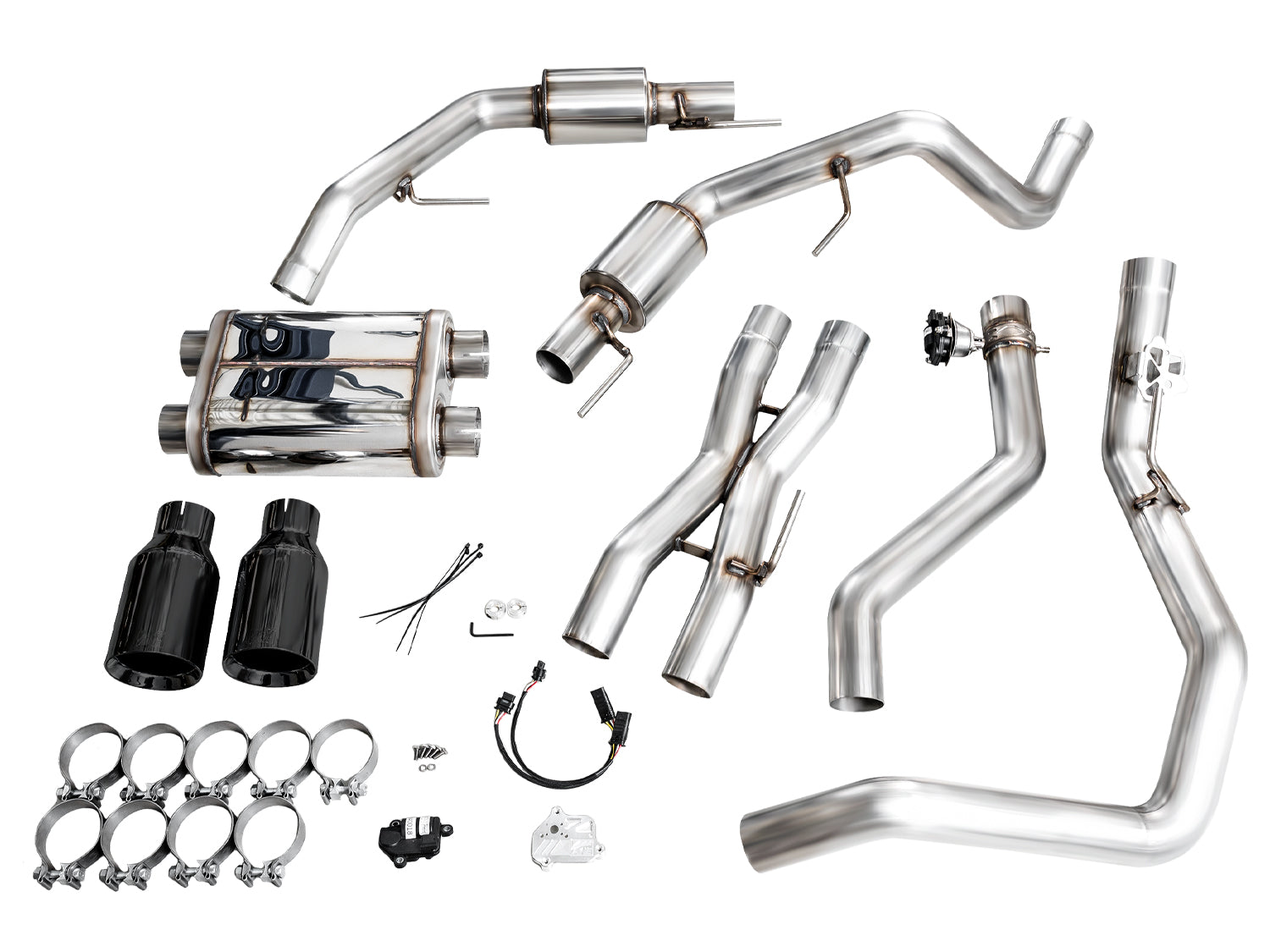AWE SwitchPath™ Exhaust for Gen 3 Raptor R - Diamond Black Tips - out of package