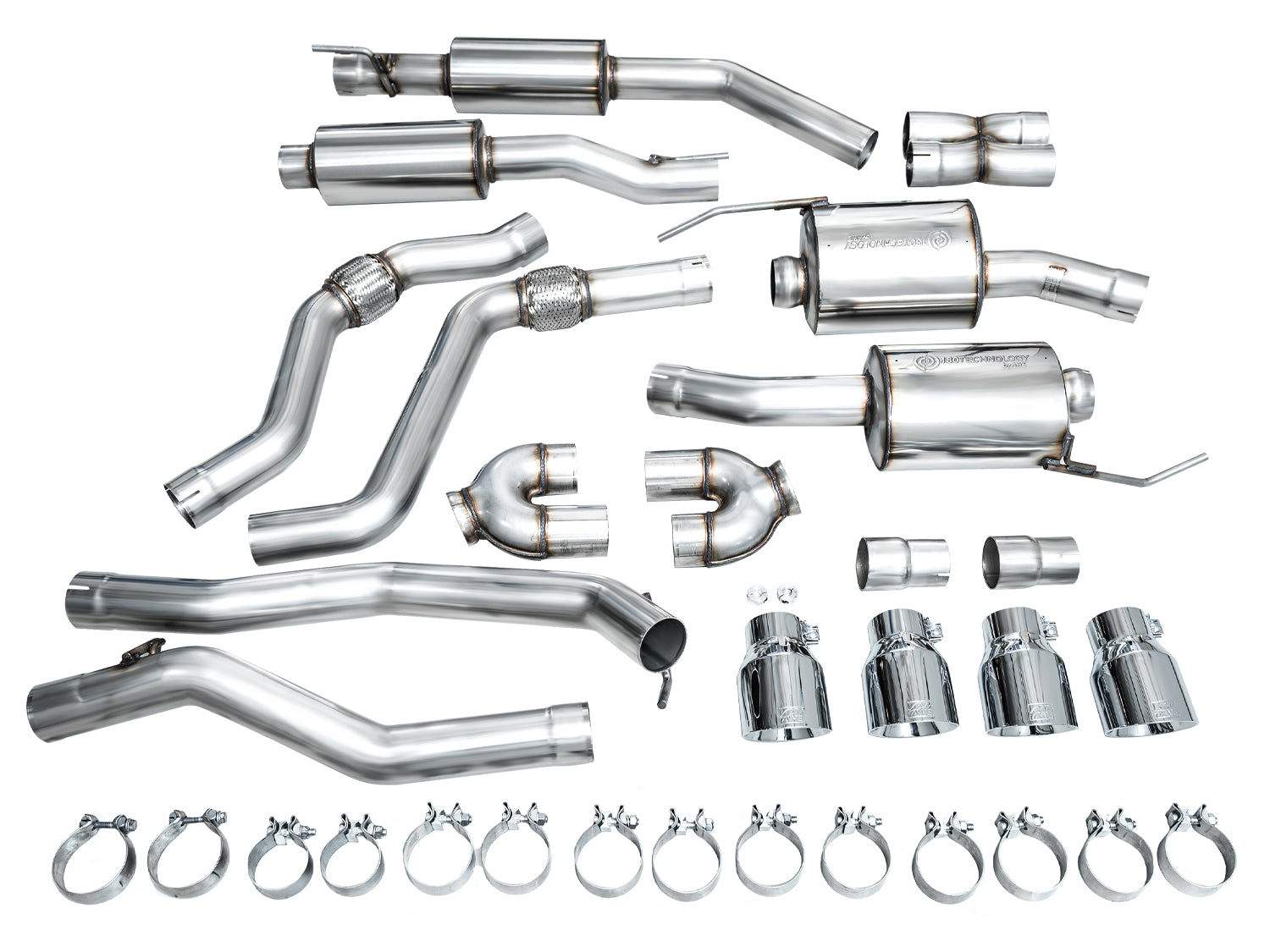 AWE Touring Edition Exhaust for Ford Explorer ST - Chrome Silver Tips - out of package