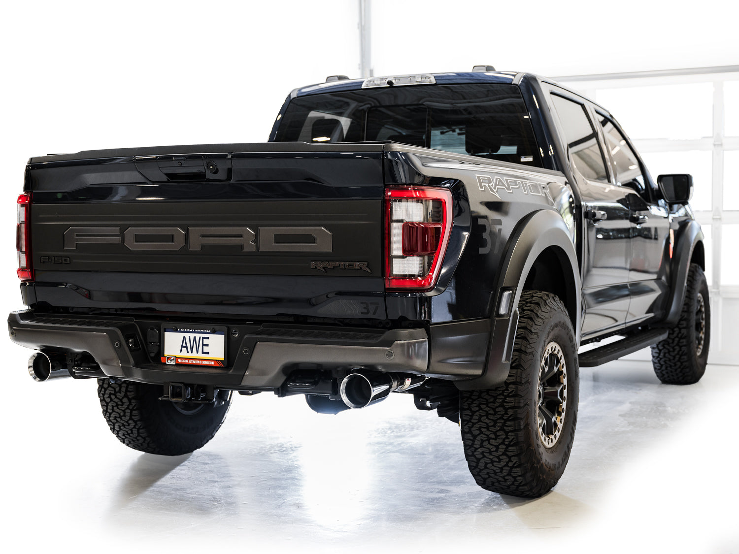 AWE SwitchPath™ Exhaust for Gen 3 Raptor - Chrome Silver Tips - Mounted