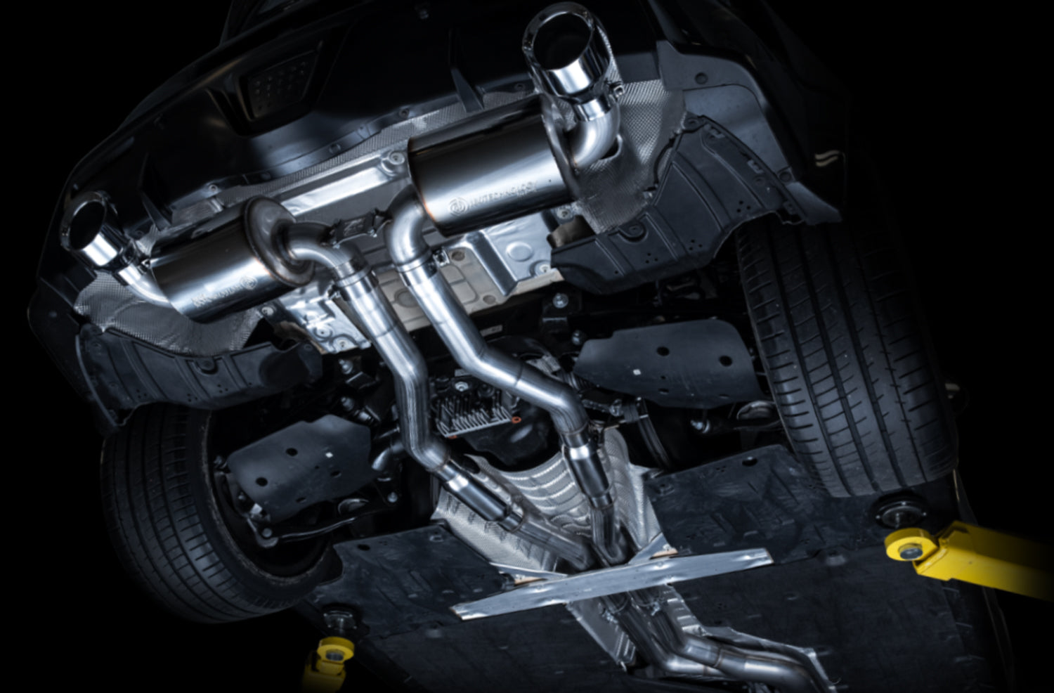 AWE Resonated Touring Edition Exhaust for A90 Supra - 5" Chrome Silver Tips - Mounted