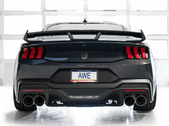 AWE Track Edition Exhaust for S650 Ford Mustang Dark Horse - Quad Chrome Silver Tips - Mounted