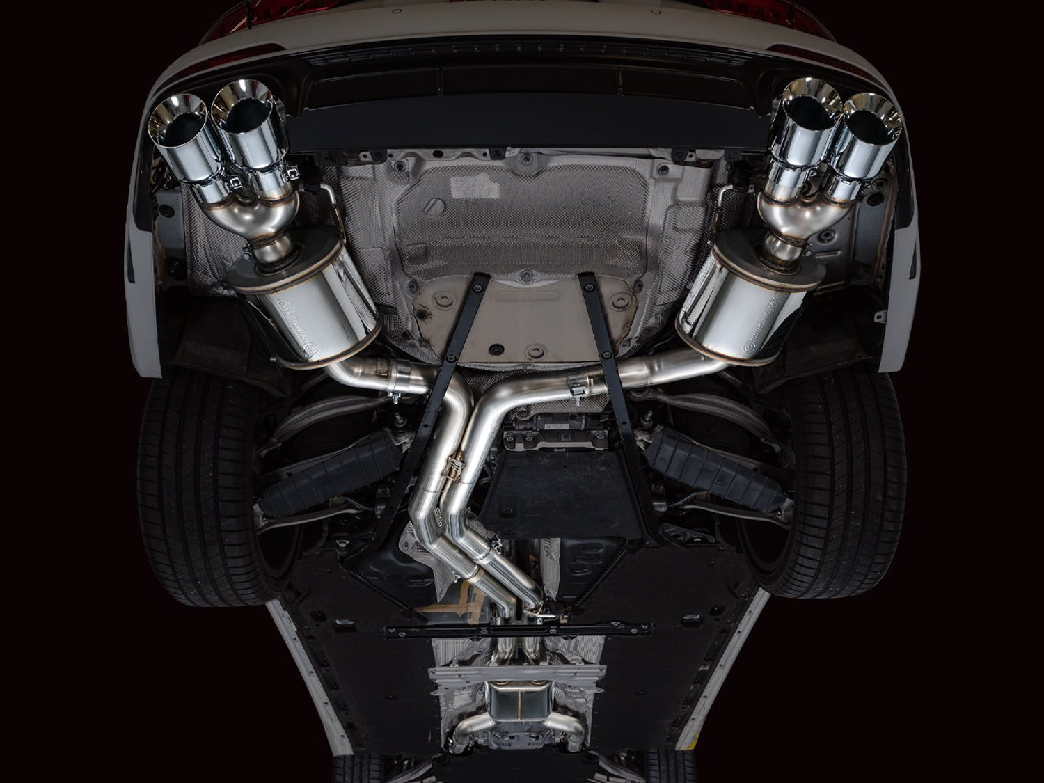 AWE Touring Edition Exhaust for Audi C8 S6/S7 - Chrome Silver Tips - Mounted