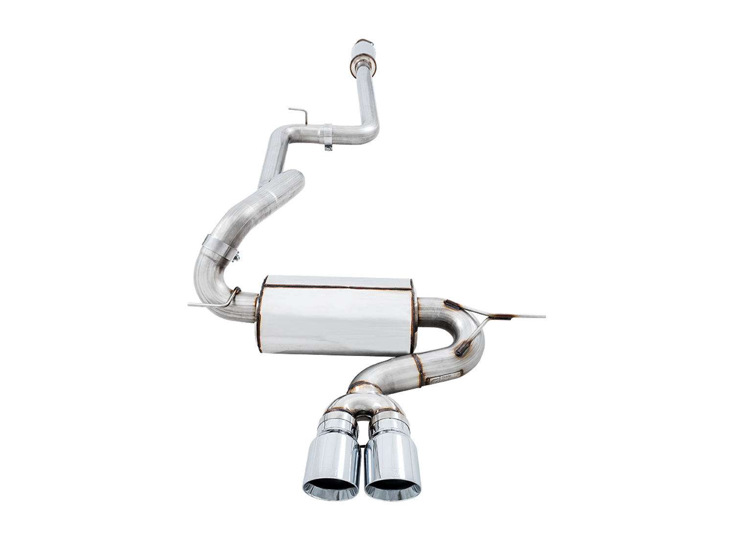 AWE Touring Edition Cat-back Exhaust for Ford Focus ST - Resonated - Chrome Silver Tips - out of package