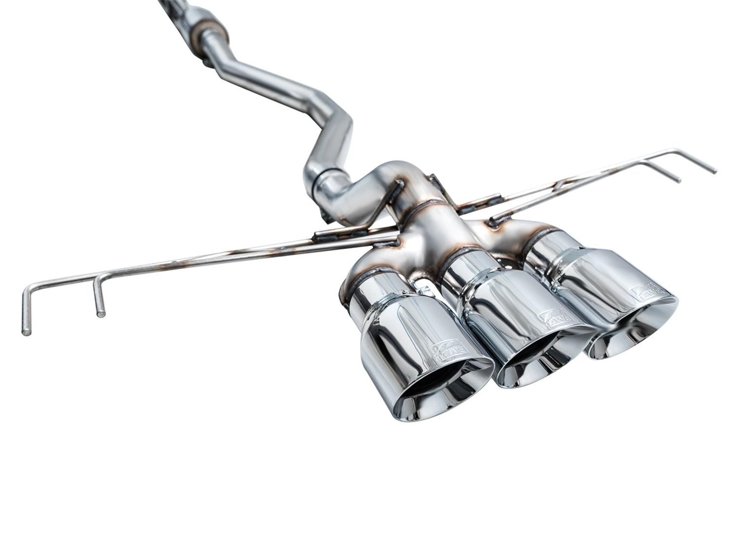AWE Track Edition Exhaust for FL5 Civic Type R - Triple Chrome Silver Tips - out of package