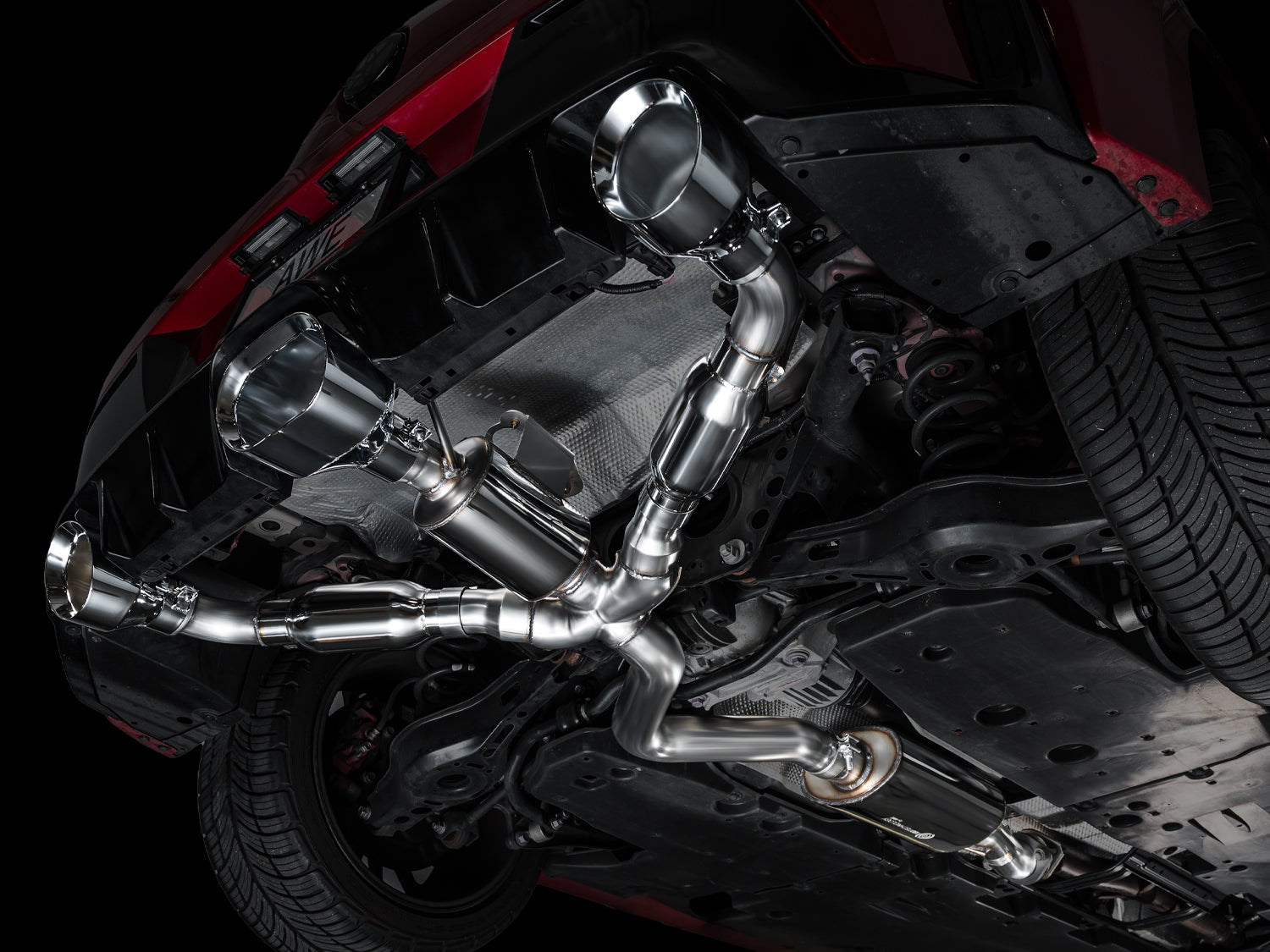 AWE Touring Edition Exhaust for GR Corolla - Chrome Silver Tips - Mounted