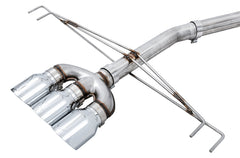 AWE Track Edition Exhaust for FK8 Civic Type R (includes Front Pipe) - Triple Chrome Silver Tips - Close Up
