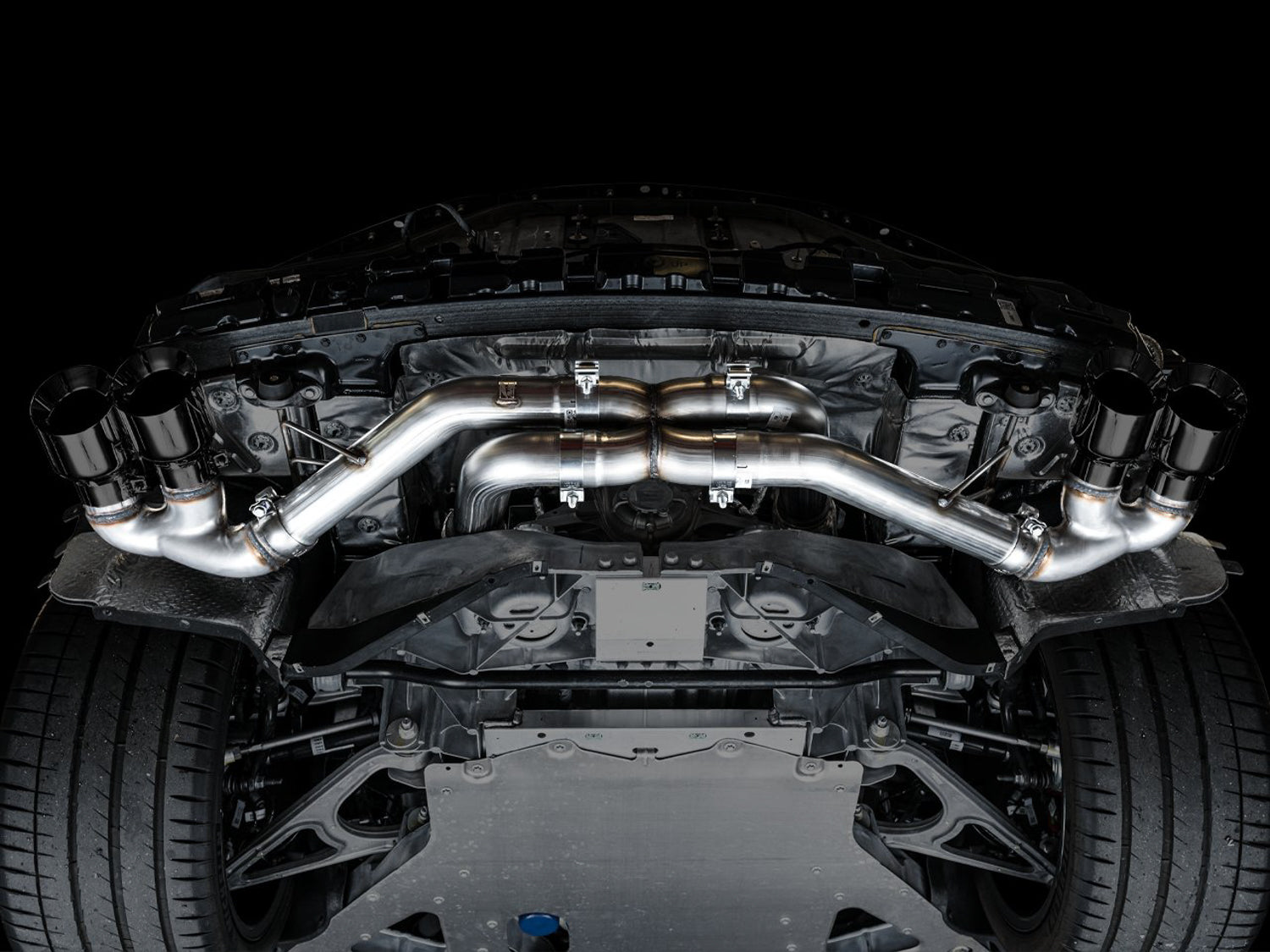 AWE Track Edition Exhaust for C8 Corvette -- Diamond Black Tips - out of package