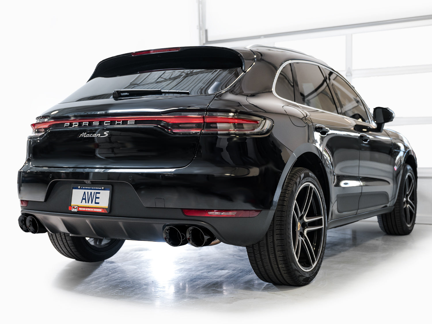 AWE Touring Edition Catback Exhaust for '19-'21 Porsche Macan 3.0T/2.9TT - Diamond Black Tips - Mounted