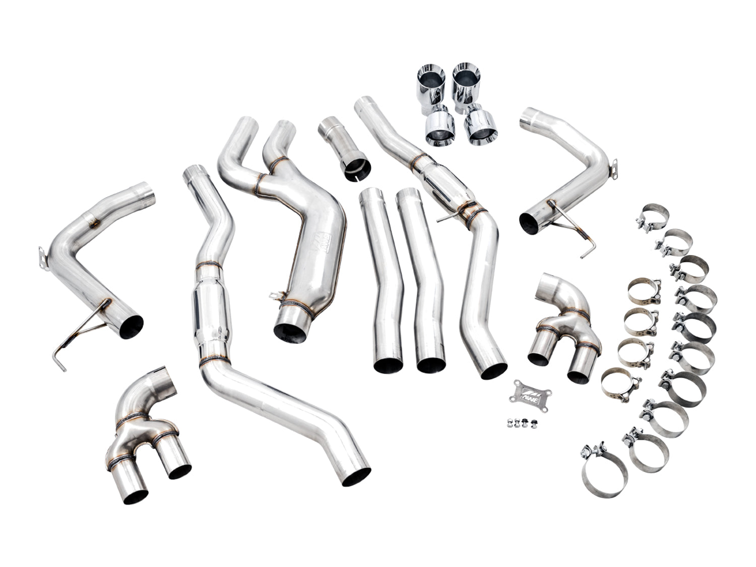 AWE Track Edition Exhaust for G2X M340i / M440i - Chrome Silver Tips - out of package
