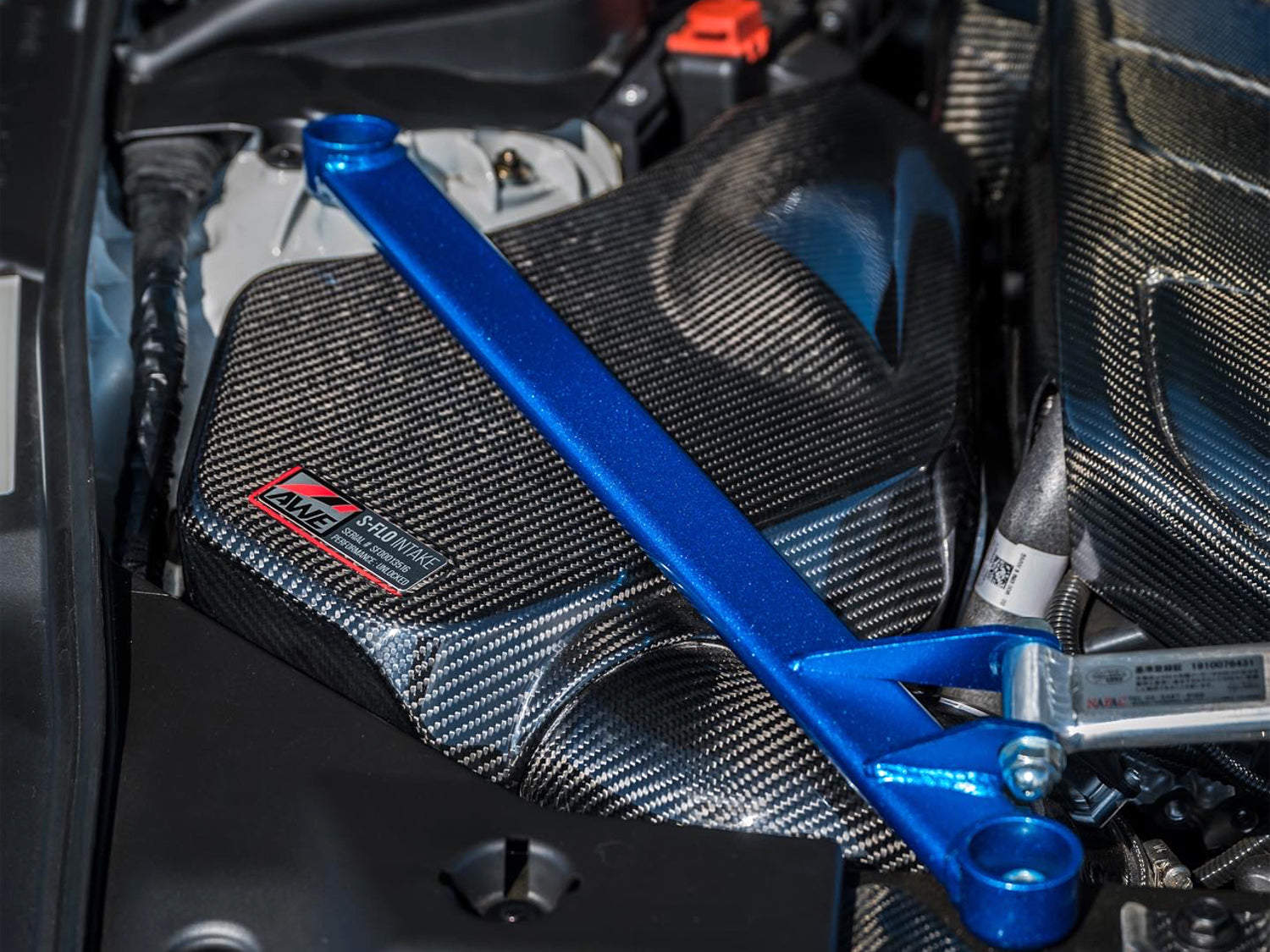 AWE S-FLO Carbon Intake Lid for 2020+ GR Supra - Mounted