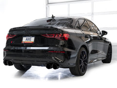 AWE Touring Edition Exhaust for Audi 8Y S3 - Diamond Black Tips - Mounted