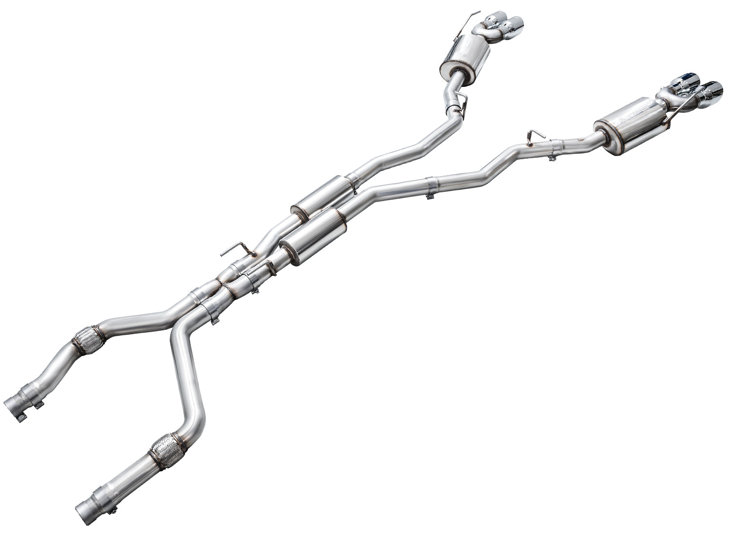 AWE Touring Edition Exhaust for Ford Explorer ST - Chrome Silver Tips - out of package