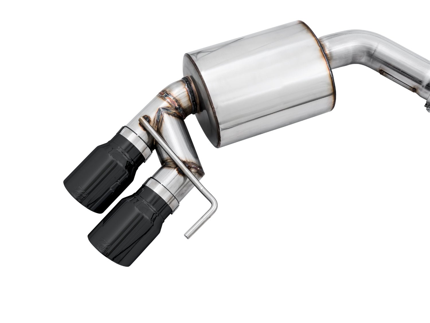 AWE Touring Edition Cat-back Exhaust for the 2018+ Mustang GT - Quad Diamond Black Tips - Close Up