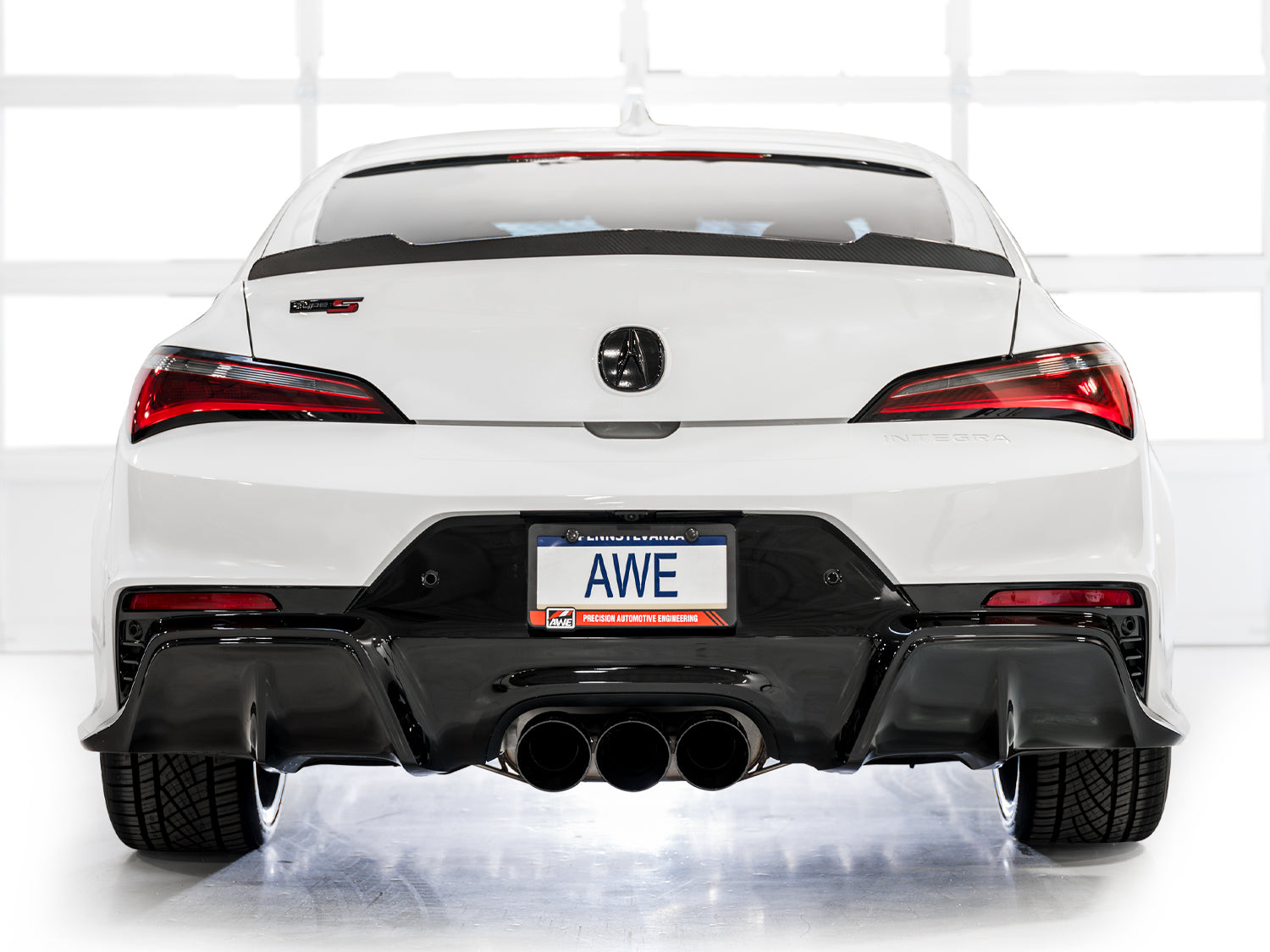 AWE Track Edition Exhaust for DE5 Integra Type-S - Triple Diamond Black Tips - Mounted