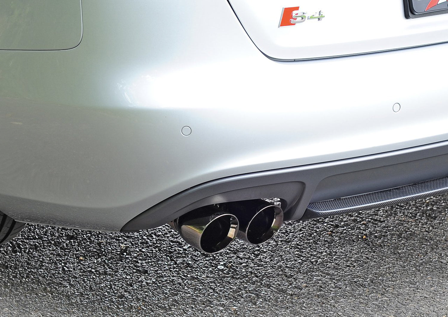 AWE Touring Edition Exhaust for Audi B8 S4 3.0T - Diamond Black Tips (90mm) - Mounted