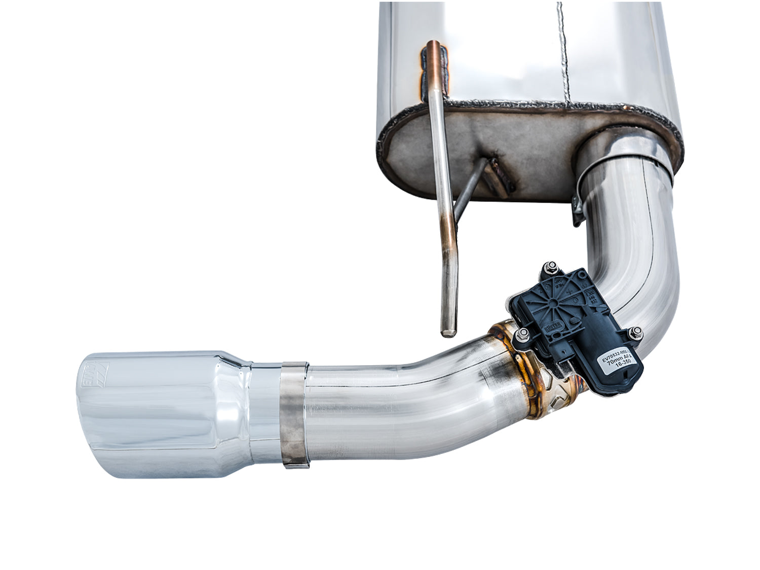 AWE SwitchPath™ Cat-back Exhaust (with Remote) for Ford Focus RS - Chrome Silver Tips - Close Up