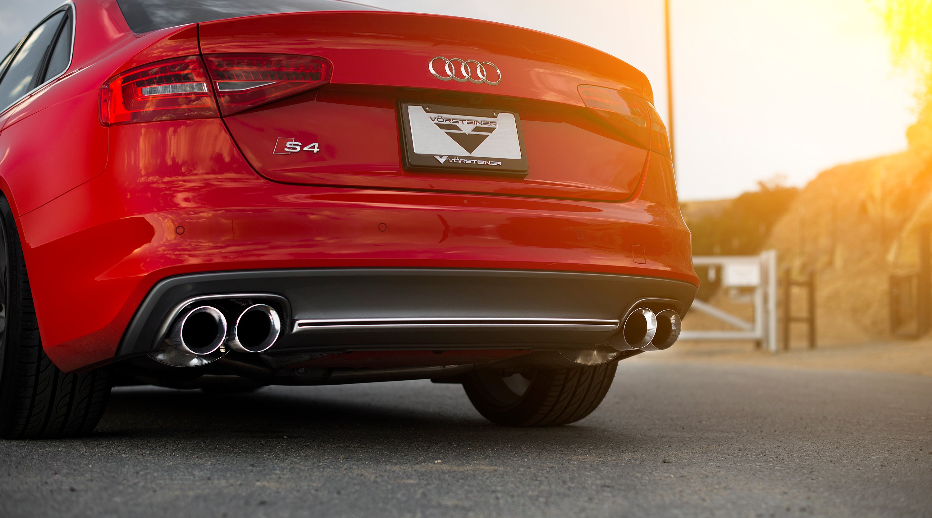 AWE Touring Edition Exhaust for Audi B8 S4 3.0T - Chrome Silver Tips (102mm) - Mounted