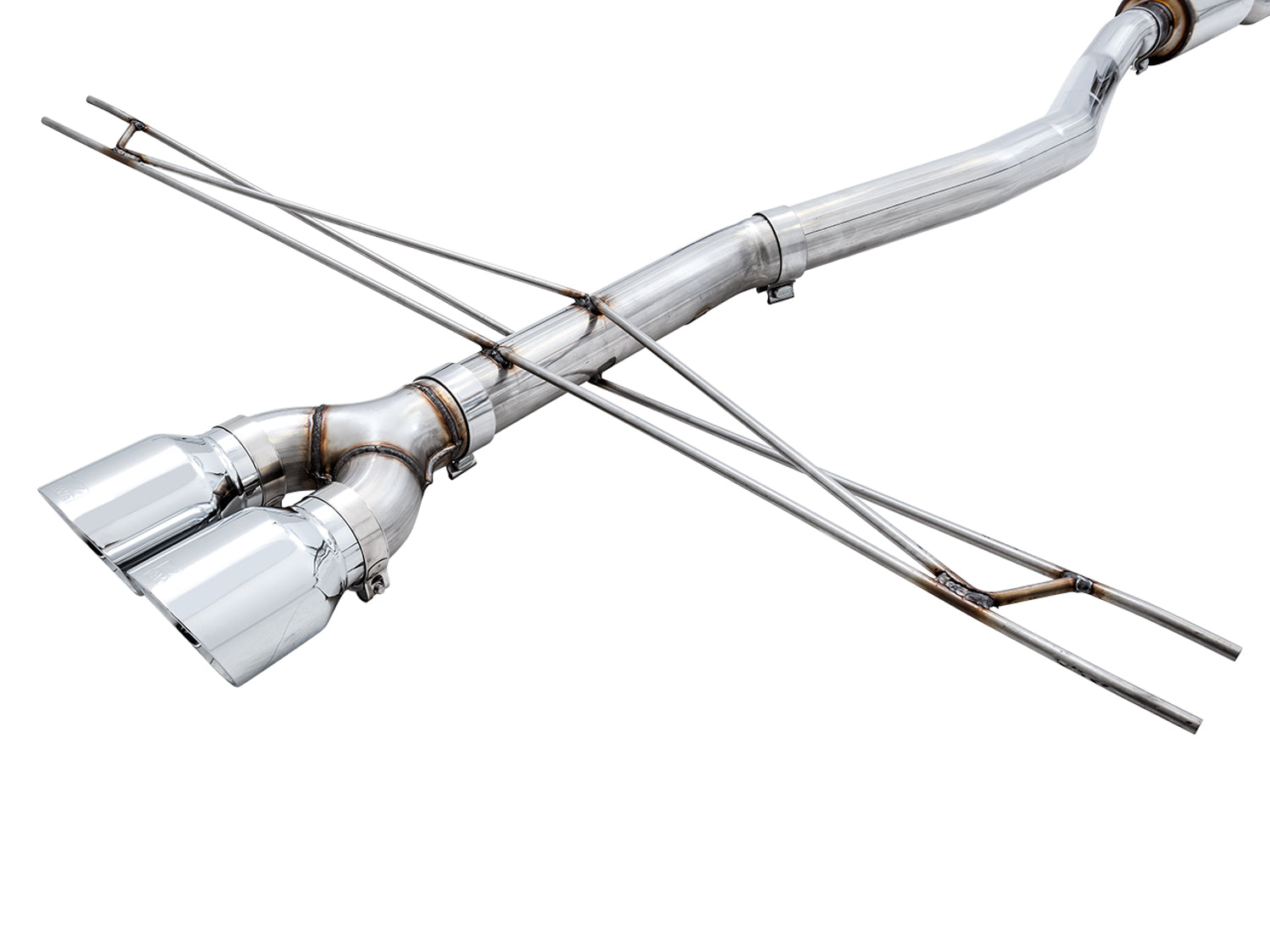AWE Track Edition Exhaust for 10th Gen Civic Si Coupe / Sedan (includes Front Pipe) - Dual Chrome Silver Tips - out of package
