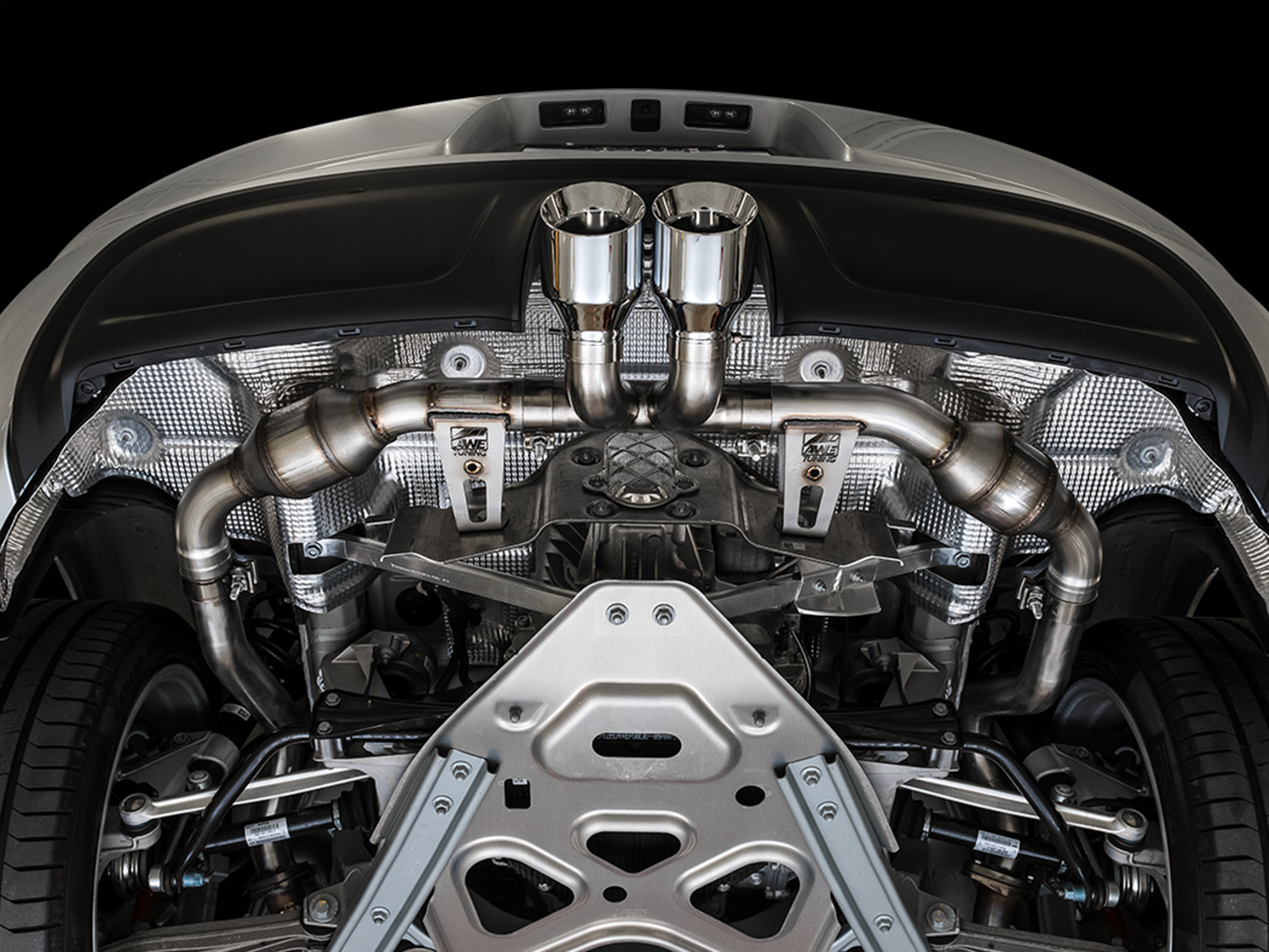 AWE Touring Edition Exhaust for Porsche 718 Boxster / Cayman - Chrome Silver Tips - Mounted