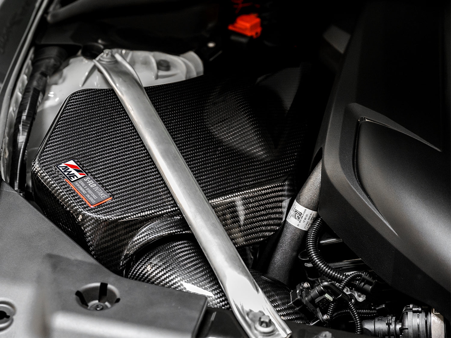 AWE S-FLO Carbon Intake Lid for 2020+ GR Supra - Mounted