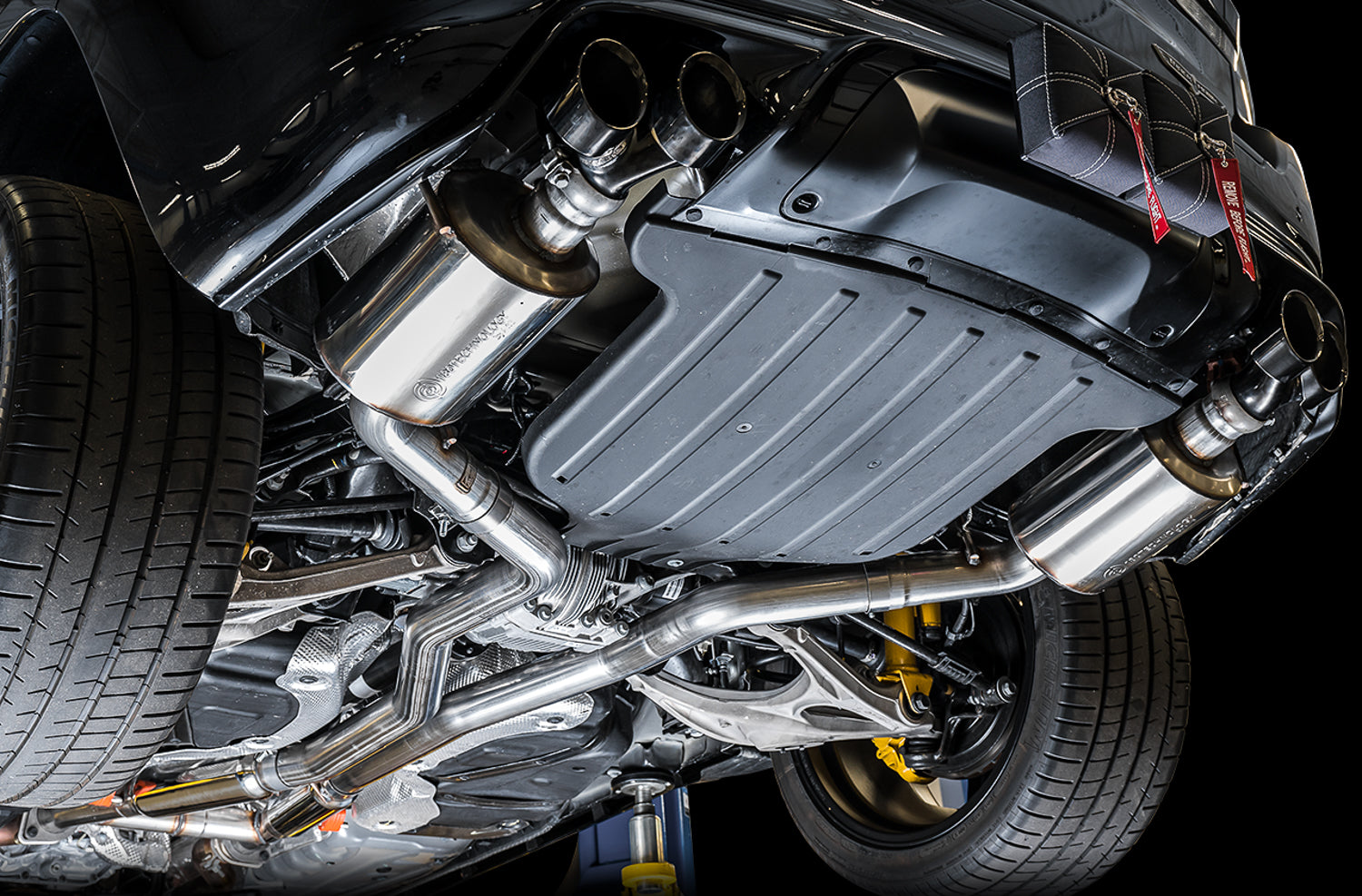 AWE Touring Edition Exhaust for Jeep Grand Cherokee SRT and Trackhawk - for use with stock tips - Mounted