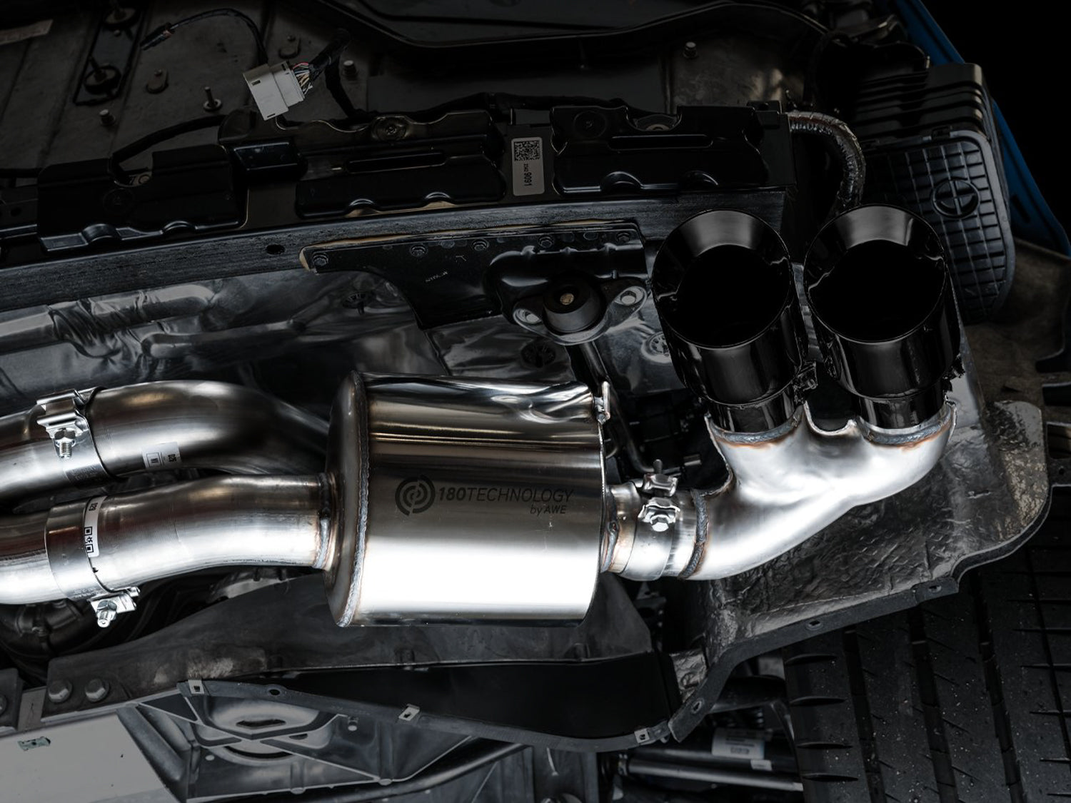 AWE Touring Edition Exhaust for C8 Corvette -- Diamond Black Tips - out of package