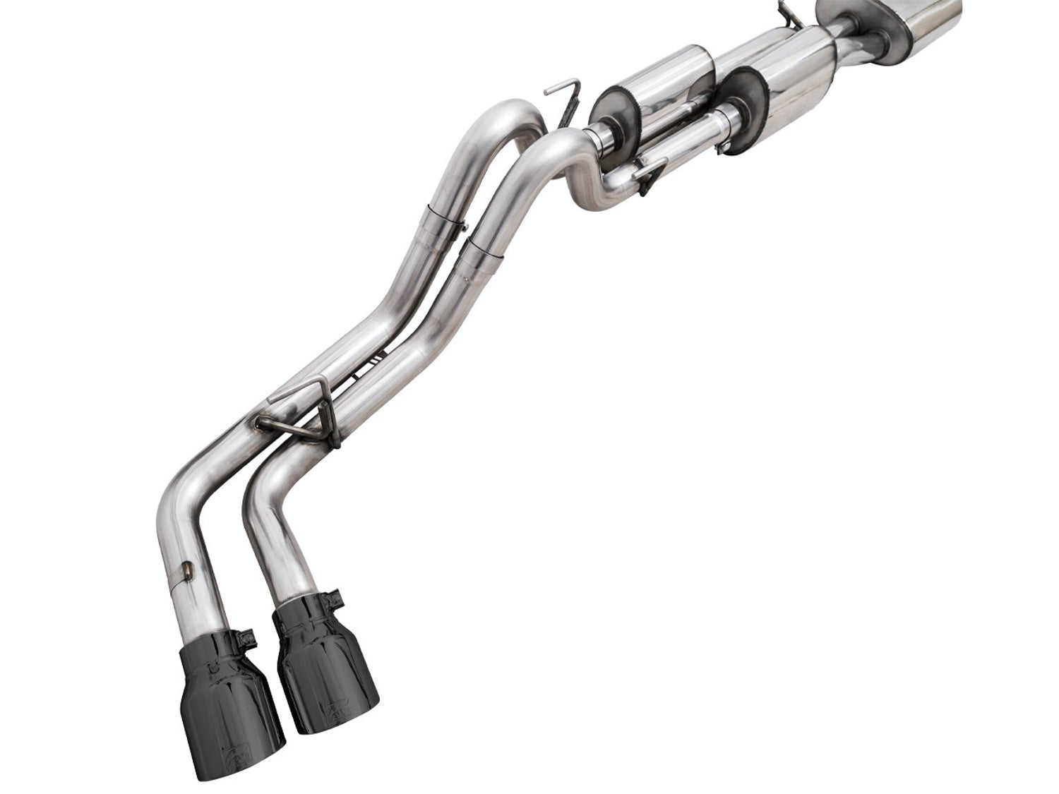 AWE 0FG Exhaust with BashGuard for 3rd Gen Tacoma - Dual Diamond Black Tips - out of package